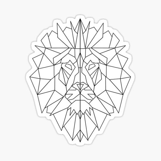 Discover lion, king of beasts, artwork, geometric, pattern, drawing, lines
