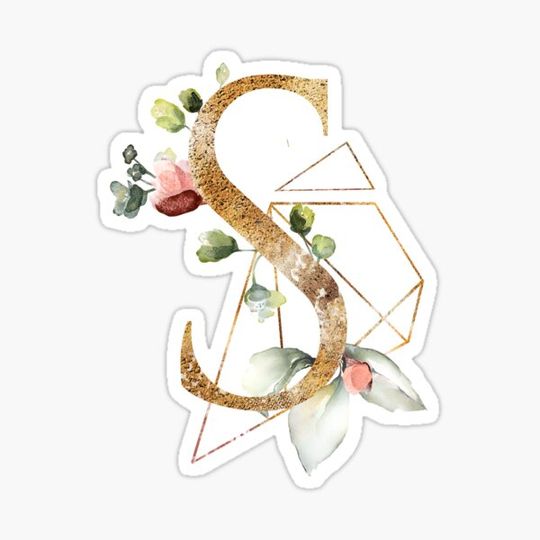 Discover Floral Geometric Polygon Monogram S