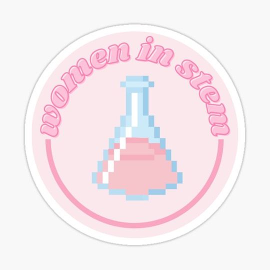 Discover Women in STEM | Science | Beaker | Aesthetic | Pastel Pink Background