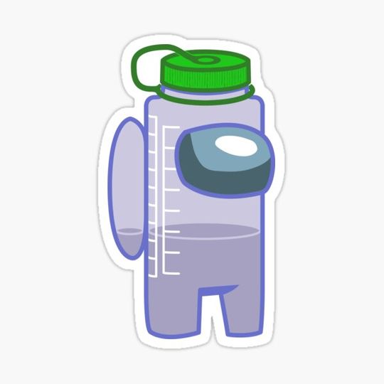 Discover Suspicious Water Bottle - Grey-Blue