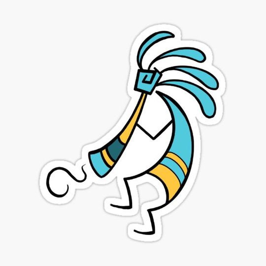 Discover Kokopelli - Musician playing drums- Trible Pattern