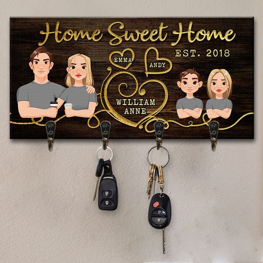 Discover Welcome To Our Sweet Home - Family Personalized Custom Key Hanger, Key Holder