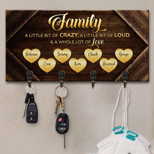 Discover Family, A Whole Lot Of Love - Personalized Key Hanger, Key Holder - Gift For Family