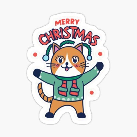 Discover Muppet christmas Happy cute cat