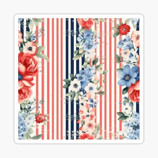Discover Red White and Blue Patriotic Shabby Floral