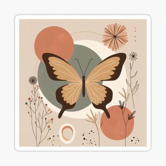 Discover Boho Minimalist Butterfly Decorative Art