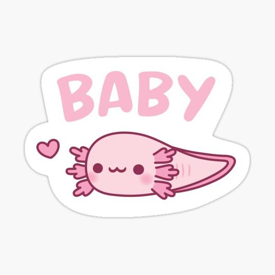 Cute Pink Baby Axolotl Larva Doodle