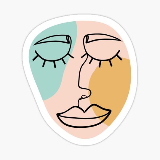 Discover Abstract Line Art Full Face