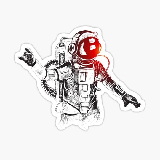 Discover space man in universe art painting