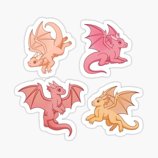 Discover Cute gold and red dragon pattern
