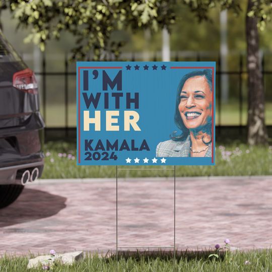 Discover Support Kamala Harris 2024 Yard Sign with Stand, Kamala Sign