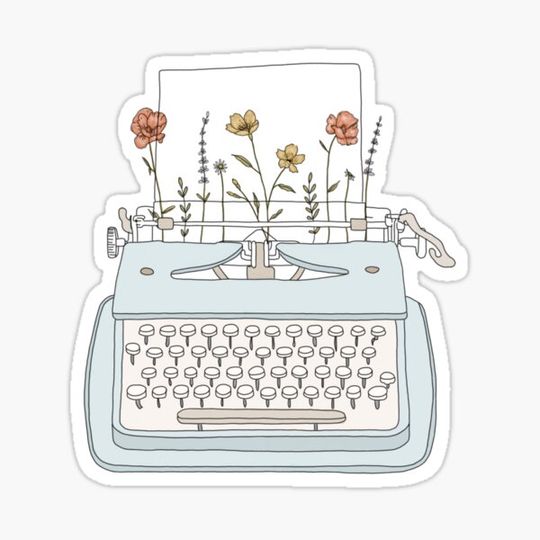 Discover Typewriter with flowers