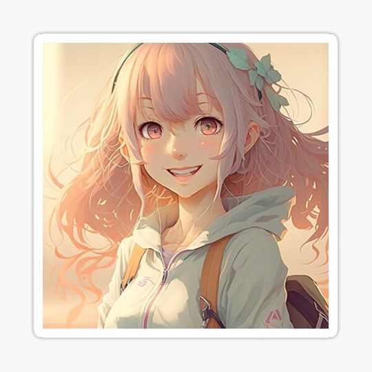 Discover Cute anime girl in pastel colors