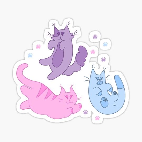 Discover Pastel Paw Print Cats