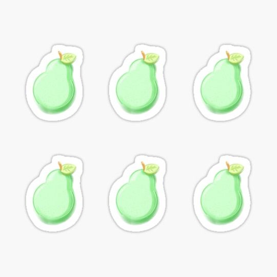 Discover Cute green pears with pastel colors