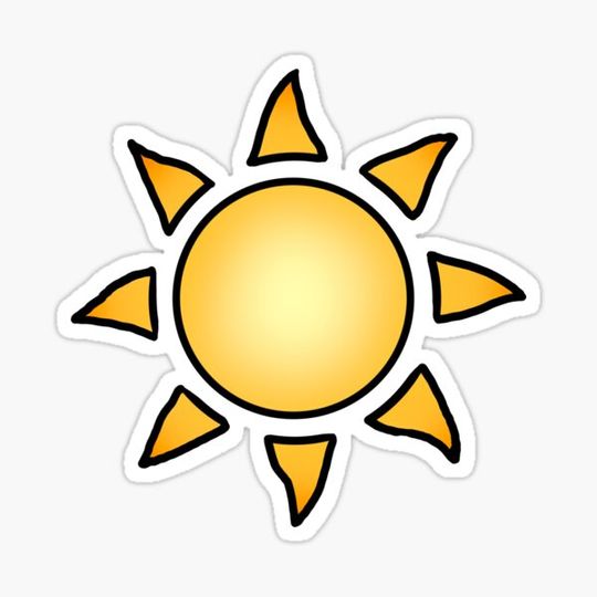 Discover Simple Yellow Sun Sticker