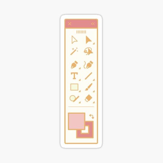 Discover Cute Adobe Illustrator Toolbar Orange Sunrise Sticker