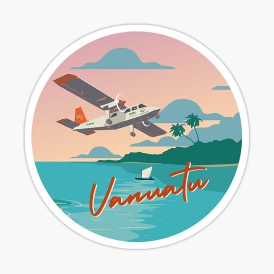 Discover Islander sunset flyby circle - Vanuatu