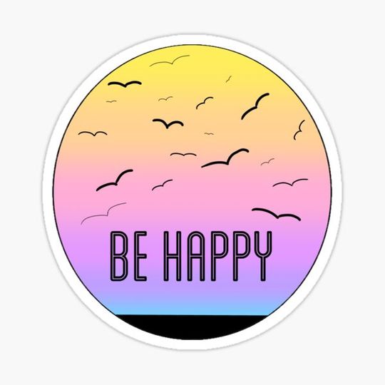 Discover Be happy, sunset background