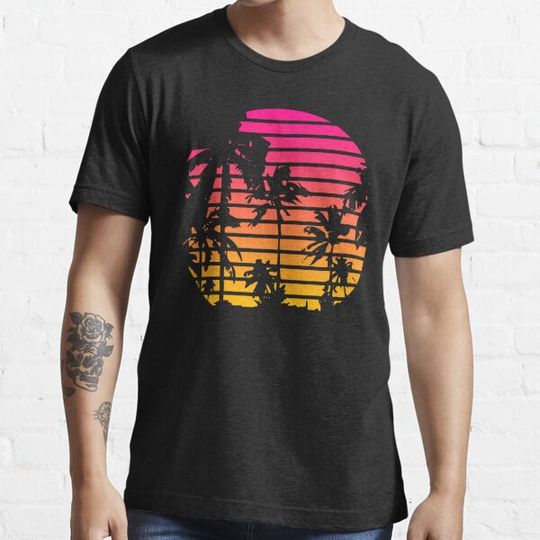 Discover Cool 80s Style Tropical Sunset