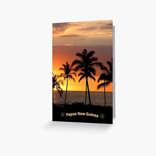 Discover Tropical Scene with Palm Trees - Papua New Guinea