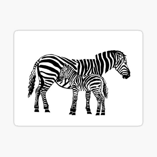 Discover Graphical zebra with child zebra