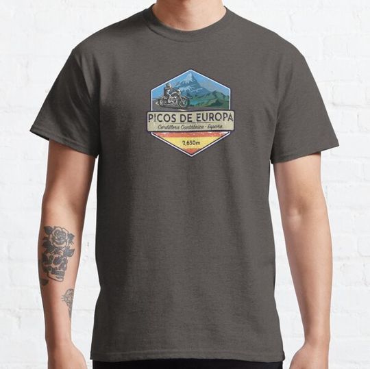 Discover Picos de Europa Motorcycle Spain Sticker T-Shirt 1