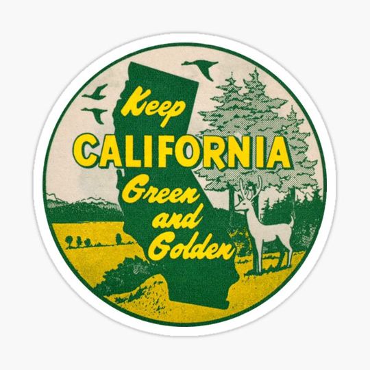 Discover Keep California Green and Golden Vintage