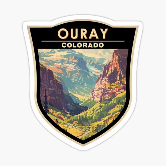 Discover Ouray Colorado Travel Art Badge