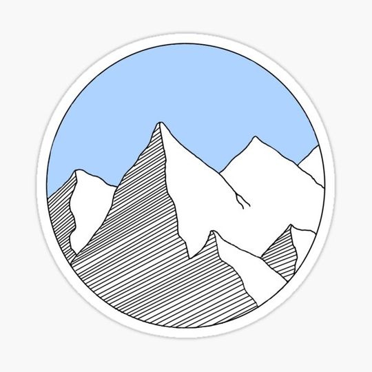 Discover mountain range doodle