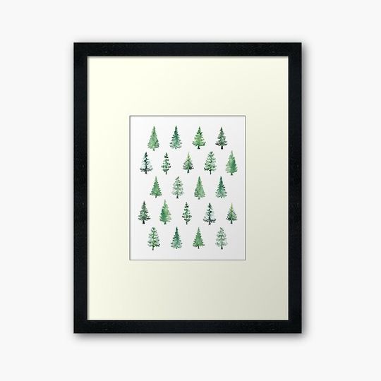 Discover Watercolor abstract pine trees