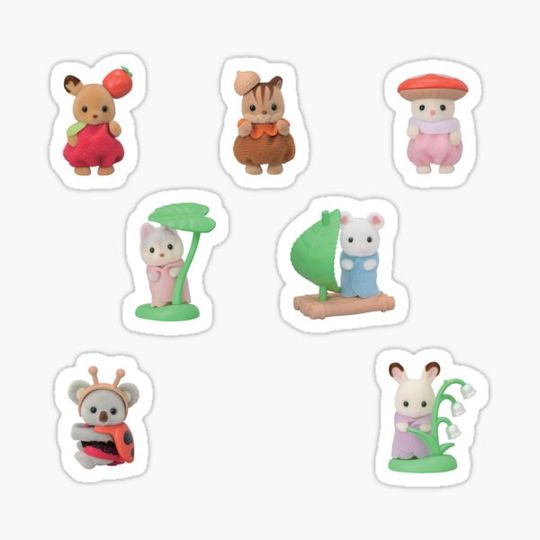 Discover calico critter baby forest sticker sheet