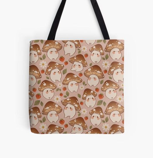 Discover Cute brown mushroom pattern | pink
