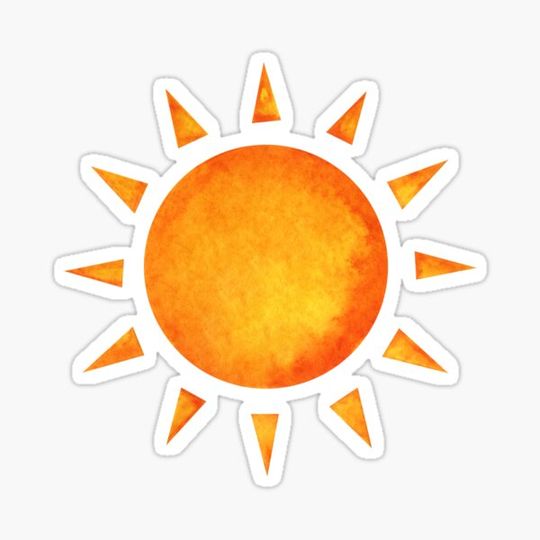 Discover Brushed Watercolor Painted Sun