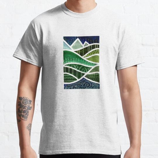 Discover Mountain River Scene Abstract