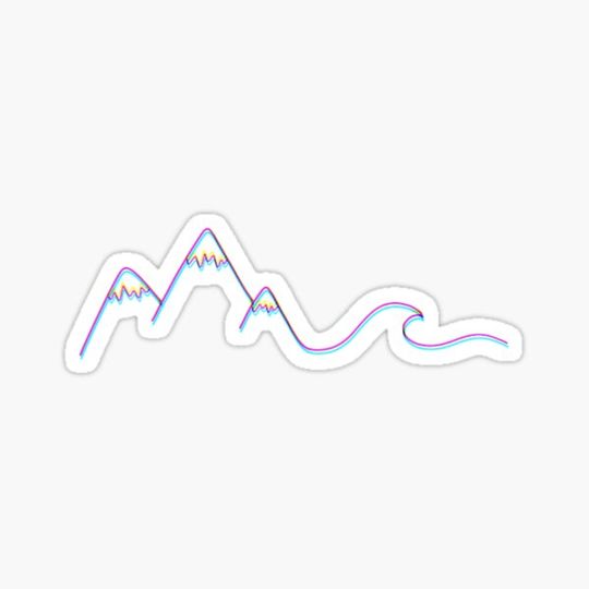 Discover mountains and waves sticker 3d