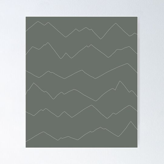 Discover Mountain Skyline Minimal Pattern x Slate