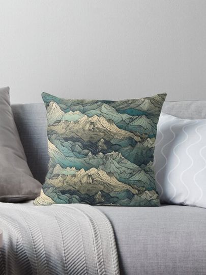 Discover Blue Polygon Mountain Range | Hike Camper Art