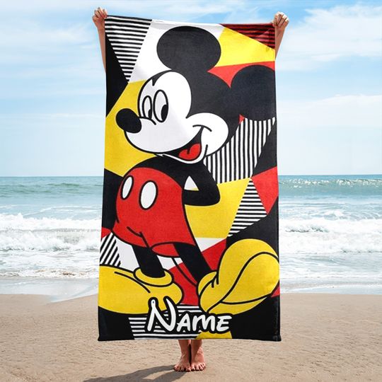 Discover Personalized Cute Mouse Beach Towel, Animated Mouse Character Bath Pool Towel