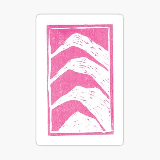 Discover Linocut Mountain in Pink