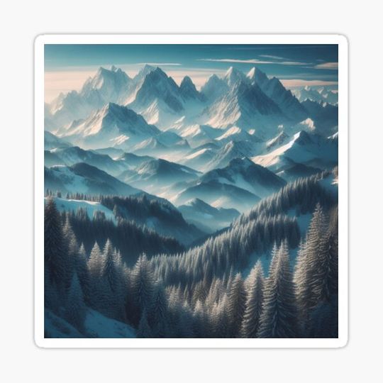 Discover Snow-covered peaks in the distance turning into a fairytale scene.