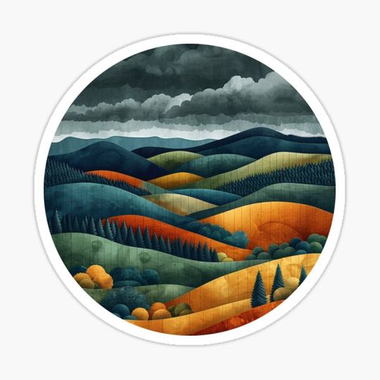 Discover Colorful Rolling Hills Art Print