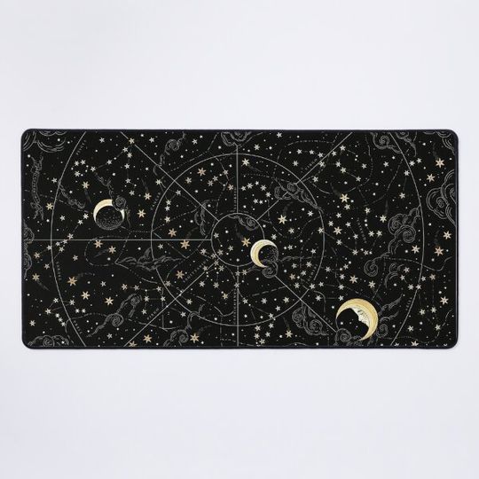 Discover Dark Black Gold Celestial Moon