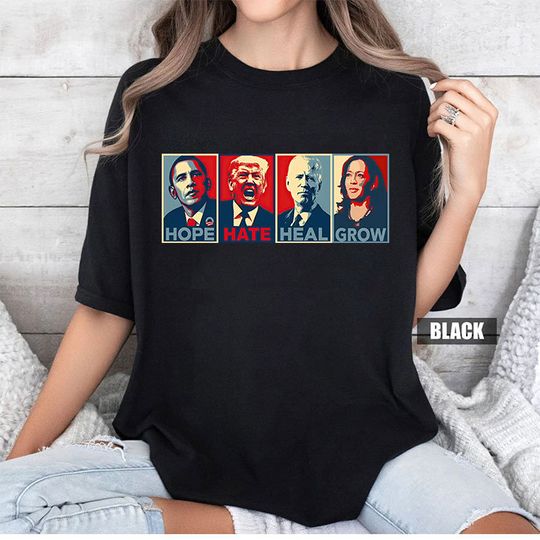 Discover Hope Hate Heal Grow Harris 2024 Shirt