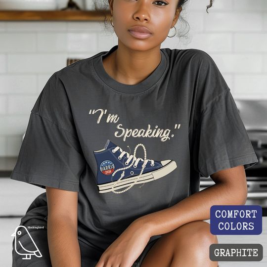 Discover I'm Speaking, Kamala Harris 2024 Shirt, Pearls and Chucks TShirt, Harris 24