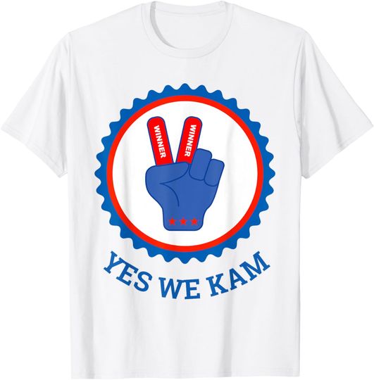 Discover Yes We Kam Kamala Victory Sign Badge T-Shirt