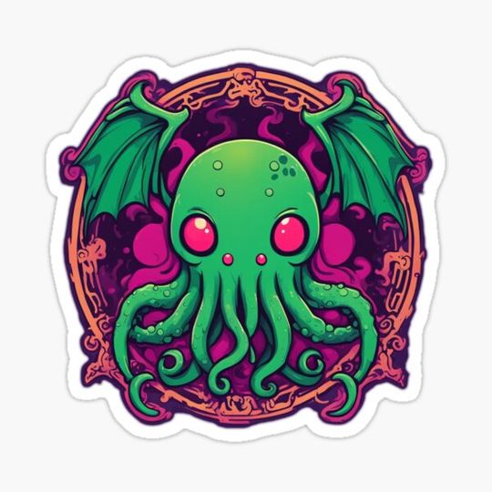 Discover Cutie Cthulhu Logo, Lovecraft, Tentacles, Horror