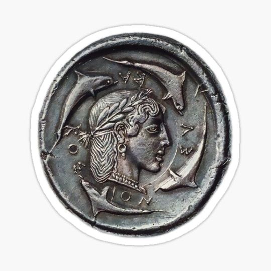 Discover Ancient Coin Showing the Nymph  Arethusa