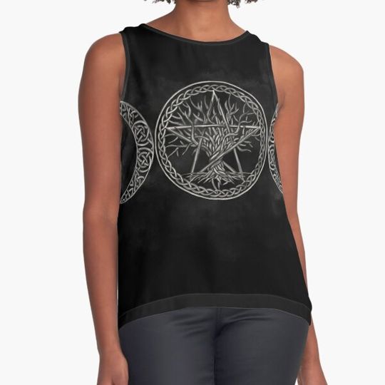 Discover Triple Moon with pentagram and tree of life
