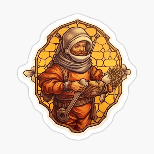Discover Medieval Beekeeper - Stained Glass Honeycomb